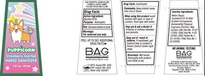 Label Image (Puppicorn Strawberry Scented Hand Sanitizer 65vv 29 mL)